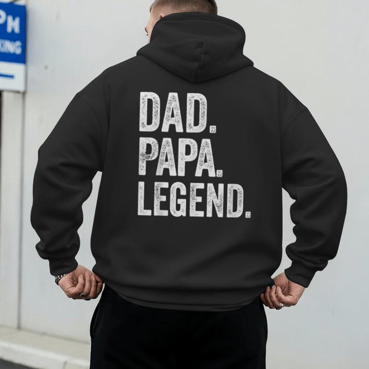 Dad Papa Legend Vintage Distressed Bold Papa Graphic Men's Hoodie Back Print Dad Papa Legend Vintage Distressed Bold Papa Graphic Men's Hoodie Back Print