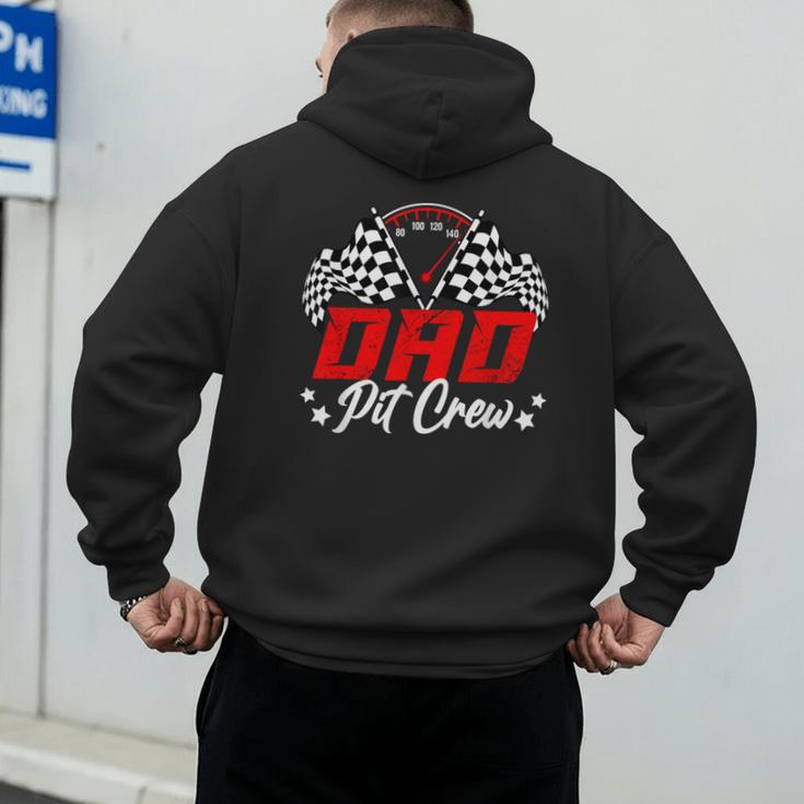 Dad Pit Crew Birthday Party Race Car Lover Racing Family Men's Hoodie Back Print
