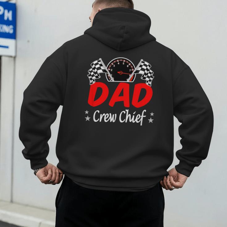 Dad Pit Crew Chief Racing Birthday Childs Party Fun Men's Hoodie Back Print