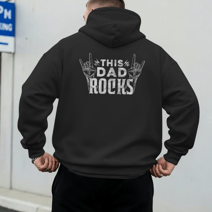 This Dad Rocks Rock n Roll Heavy Metal Fathers Day T-Shirt Men's Hoodie Back Print