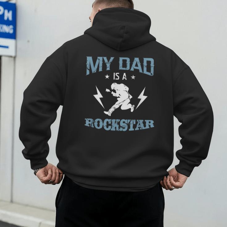 MY DAD IS A ROCKSTAR DADDY Father Sday Men's Hoodie Back Print