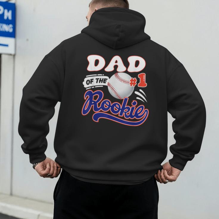 Dad Rookie Of Year 1st Birthday Baseball Theme Matching Men's Hoodie Back Print Dad Rookie Of Year 1st Birthday Baseball Theme Matching Men's Hoodie Back Print