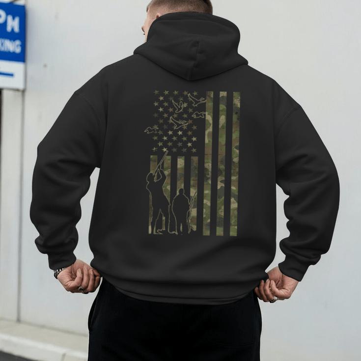 Dad And Son Duck Hunting Father And Son Matching Hunting Men's Hoodie Back Print