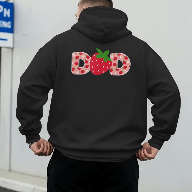 Dad Strawberry First Birthday Family Strawberry Men's Hoodie Back Print