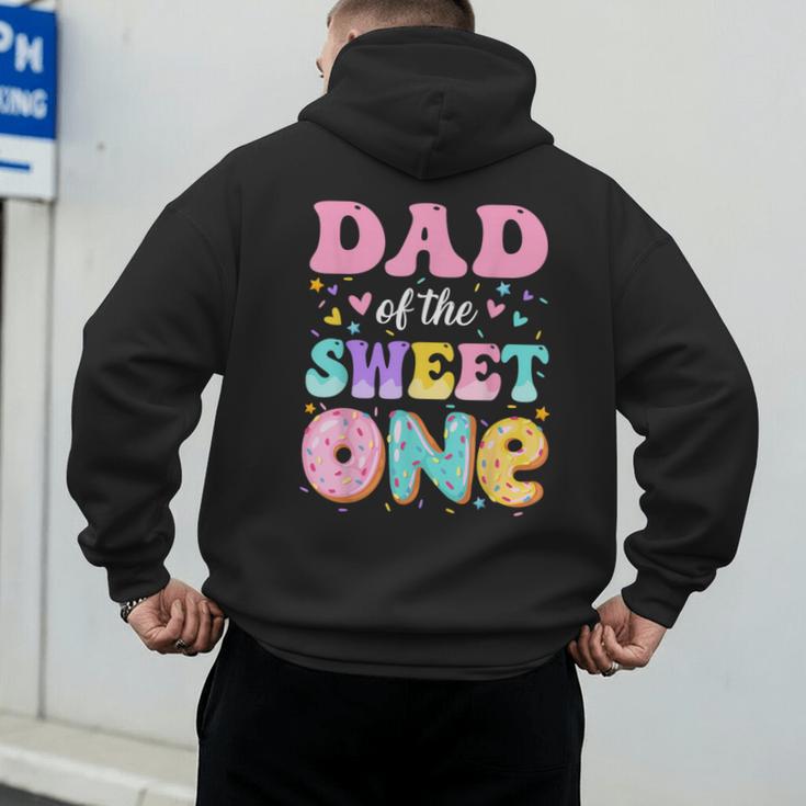 Dad Of The Sweet One 1st Birthday Donut Bday Party Men's Hoodie Back Print