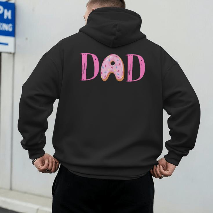 Dad Of The Sweet One Birthday Donut Girl 1st Birthday Men's Hoodie Back Print