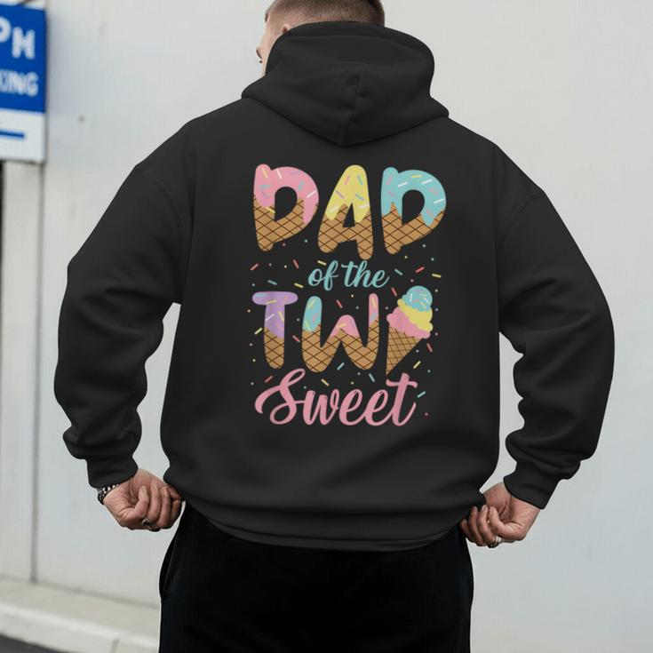 Dad Of The Two Sweet Birthday Girl Ice Cream Lovers 2nd Men's Hoodie Back Print