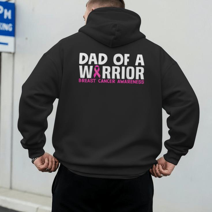 Dad Of A Warrior Breast Cancer Awareness Support Daughter Men's Hoodie Back Print