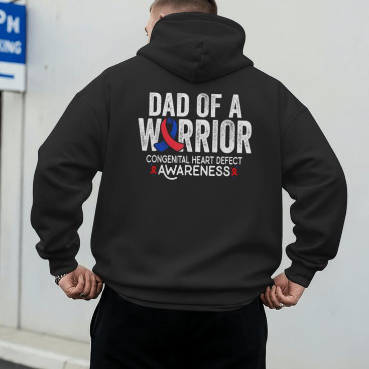 Dad Of a Warrior CHD Congenital Heart Defect Awareness CHD Men's Hoodie Back Print