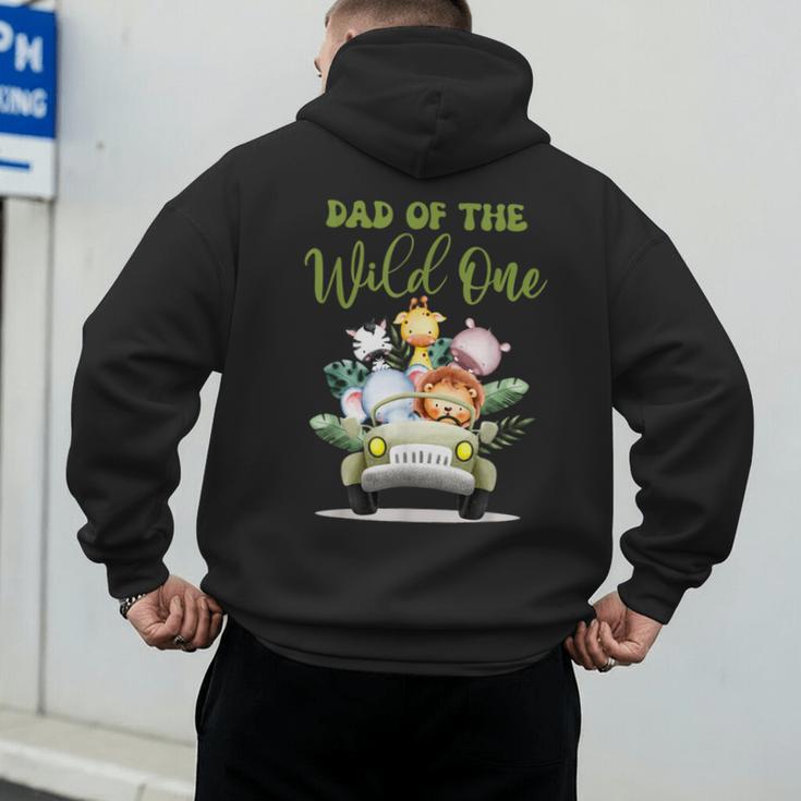 Dad Of The Wild One 1st Birthday Safari Family Matching Men's Hoodie Back Print