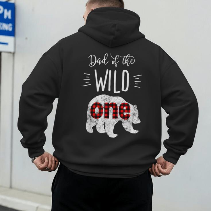 Dad Of The Wild One Shirt Bear Lumberjack 1st Birthday Tee Men's Hoodie Back Print