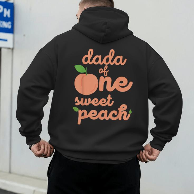 Dada Dad First Birthday One Sweet Peach Bday Family Matching Men's Hoodie Back Print