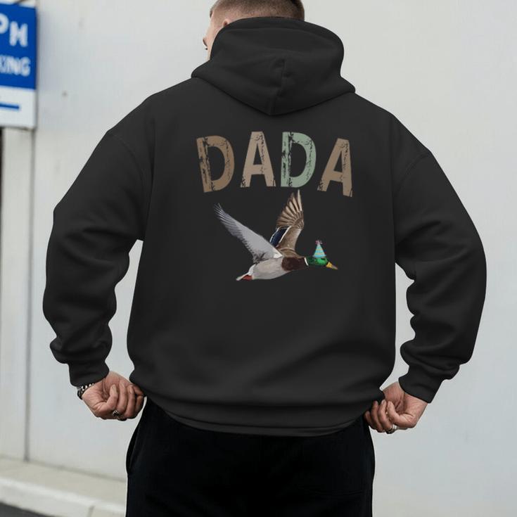 Dada Duck Hunting One Lucky Duck 1st Birthday Family Party Men's Hoodie Back Print