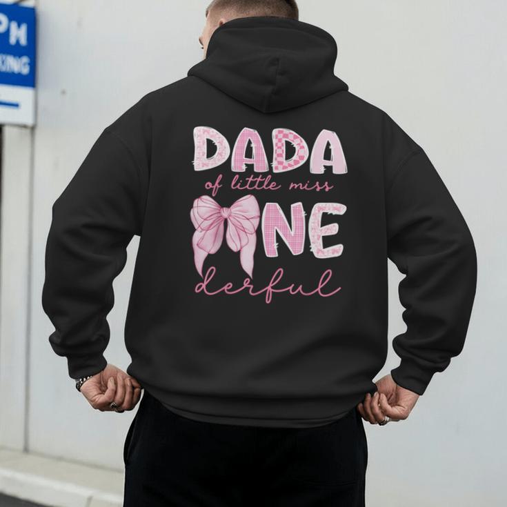 Dada Of Little Miss Onederful First Birthday Girl Bow Men's Hoodie Back Print