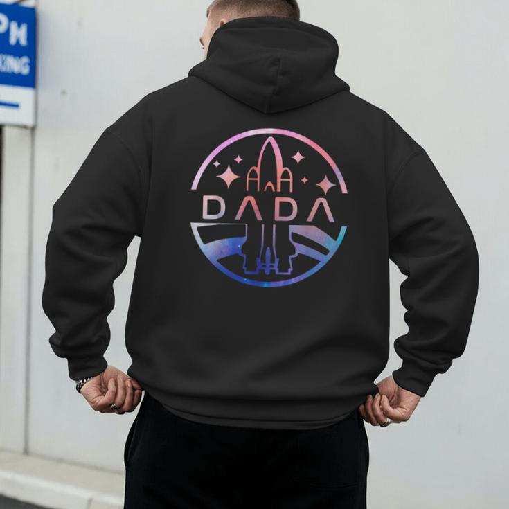 Dada Space Astronaut Rocket Birthday Party Men's Hoodie Back Print