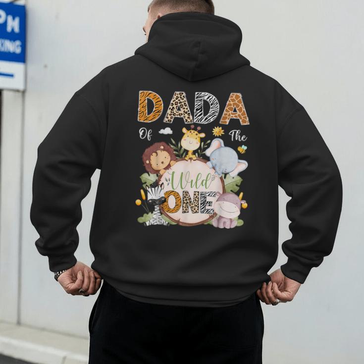Dada Of The Wild One 1St Birthday Safari Jungle Animals Men's Hoodie Back Print