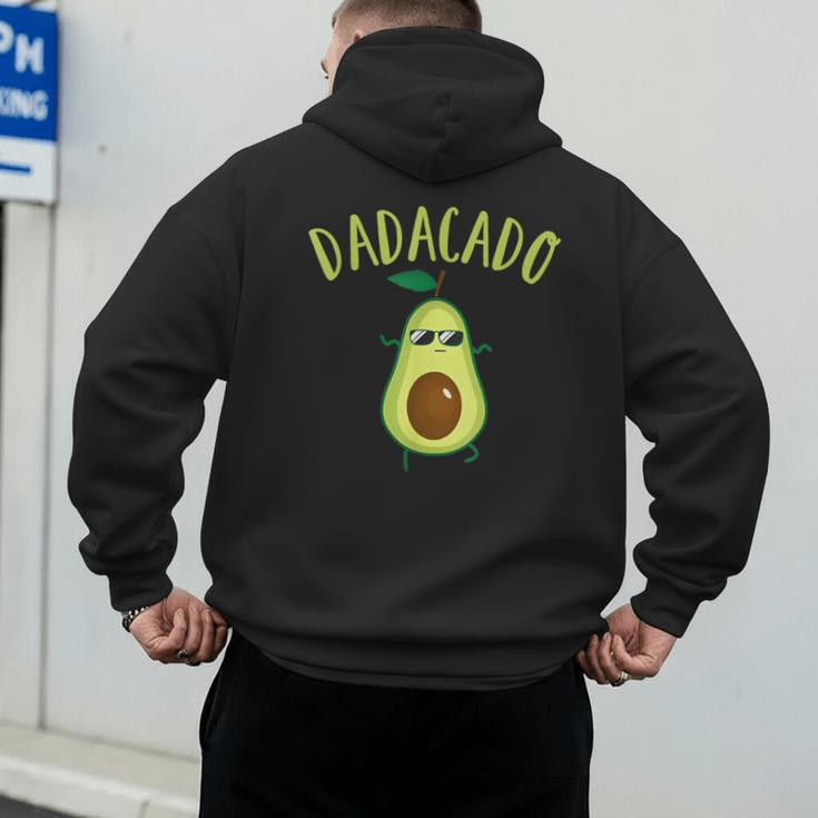 Dadacado Cute Daddy Avocado Pregnant Dad Father Day Men's Hoodie Back Print