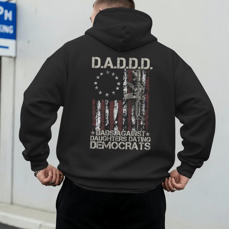 Daddd Gun Dads Against Daughters Dating Democrats On Back Men's Hoodie Back Print
