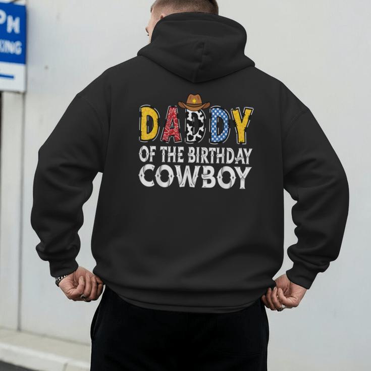Daddy 1st Birthday Cowboy Western Daddy Birthday Boy Men's Hoodie Back Print