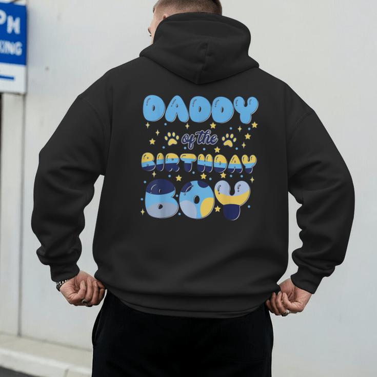 Daddy Of The Bday Boy Blue Dog Theme Party Family Matching Men's Hoodie Back Print