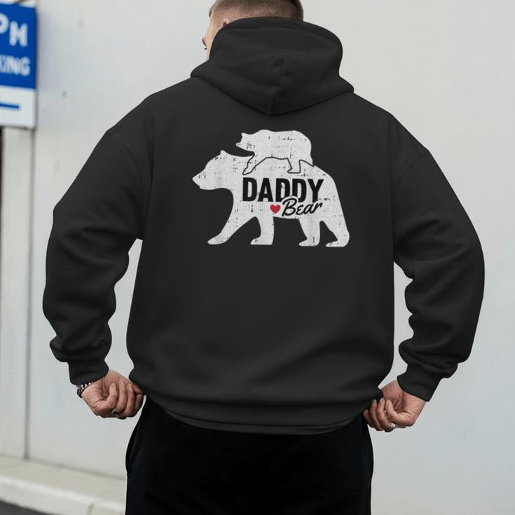 Daddy Bear Fathers Day Cute Baby Cub Papa Dad-a Pops Small Men's Hoodie Back Print