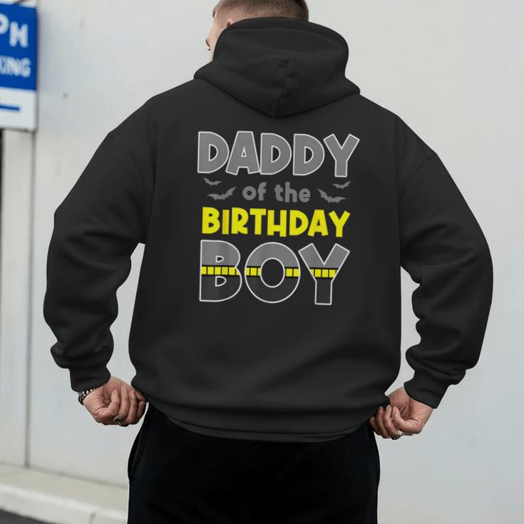 Daddy Of The Birthday Boy Bat Family Party Theme Boys Men's Hoodie Back Print