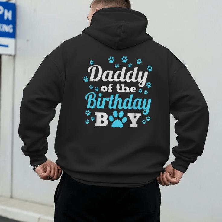 Daddy Of The Birthday Boy Dog Paw Bday Party Celebration Small Men's Hoodie Back Print