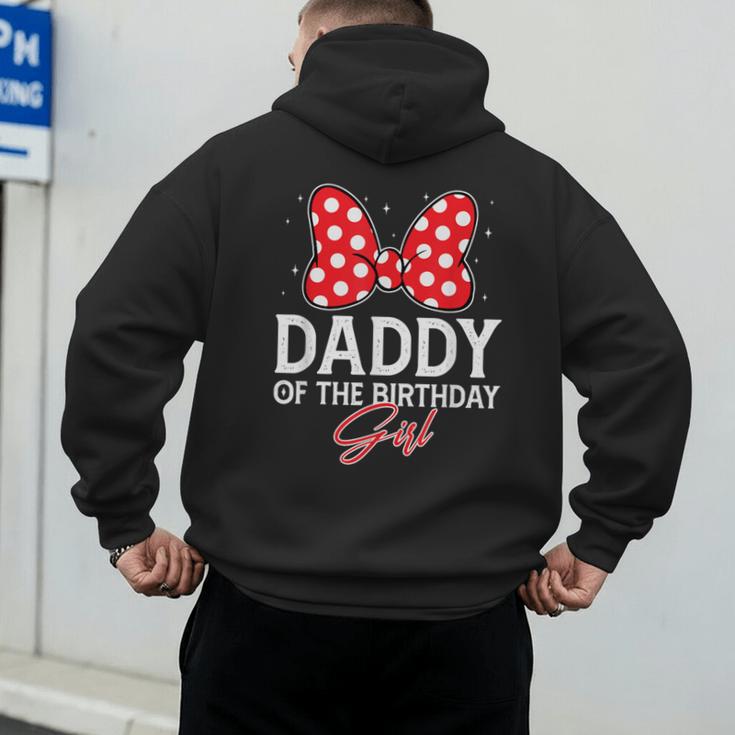 Daddy Of The Birthday Girl Cute Pink Bow Family Matching Men's Hoodie Back Print