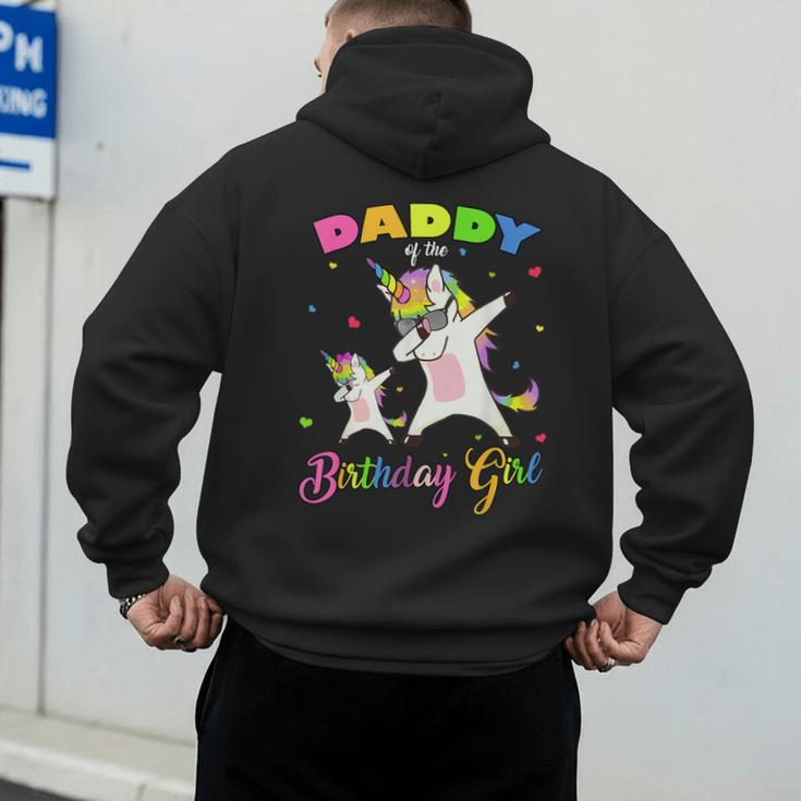 Daddy Of The Birthday Girl Dabbing Unicorn Princess And Dad Men's Hoodie Back Print
