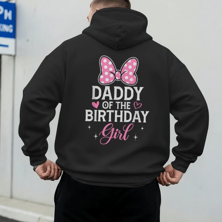 Daddy Of The Birthday Girl Pink Bow Birthday Family Matching Men's Hoodie Back Print