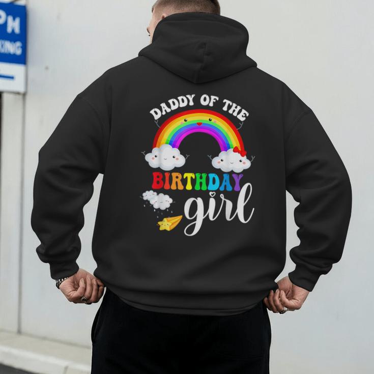 Daddy Of The Birthday Girl Rainbow B-Day Matching Family Men's Hoodie Back Print Daddy Of The Birthday Girl Rainbow B-Day Matching Family Men's Hoodie Back Print