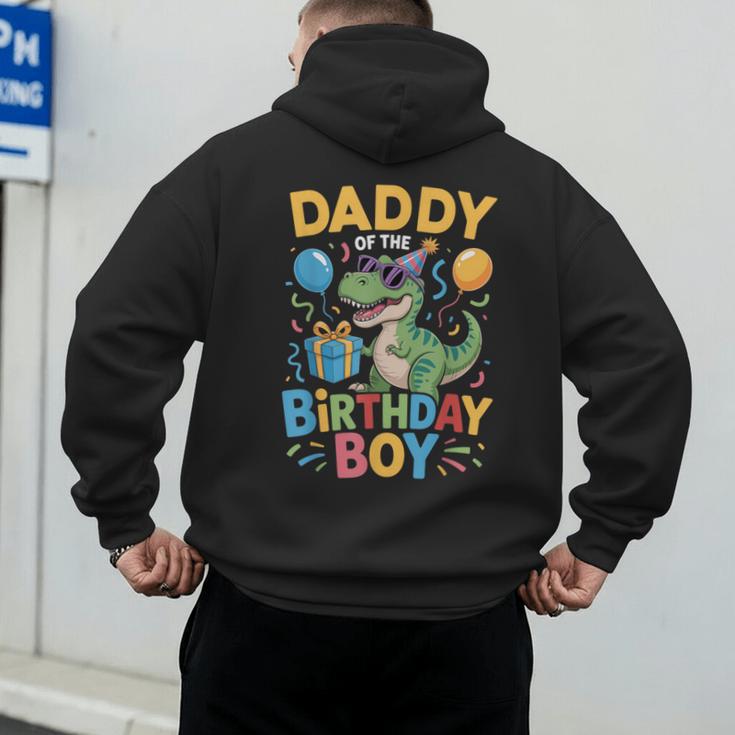 Daddy Of The Birthday Party Outfit Dinosaur Squad Dad Men's Hoodie Back Print