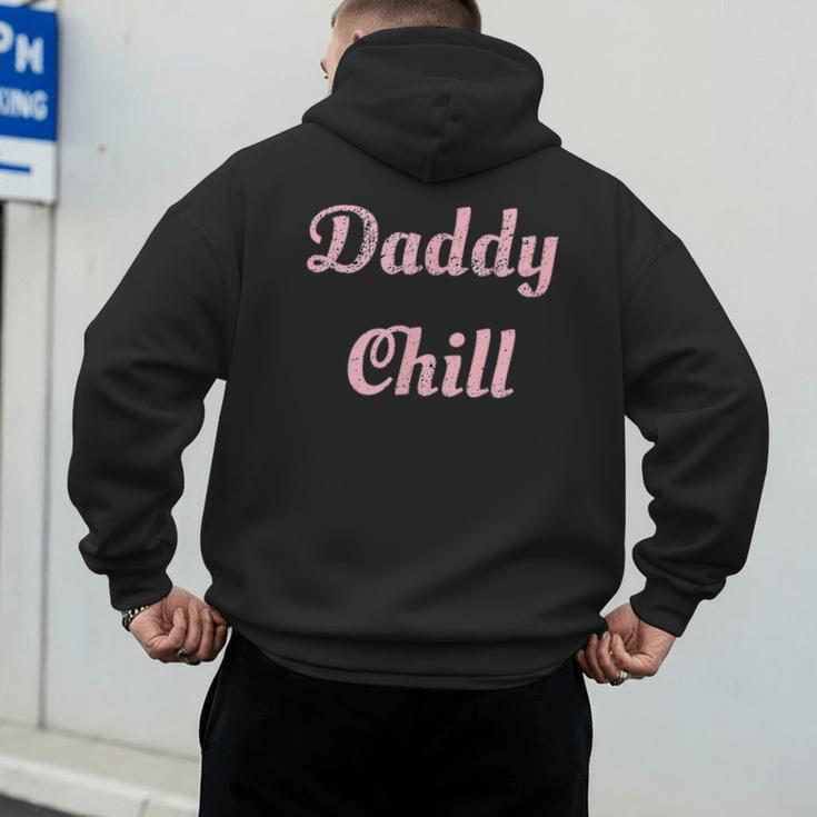 Daddy Chill Pink Distressed Men's Hoodie Back Print