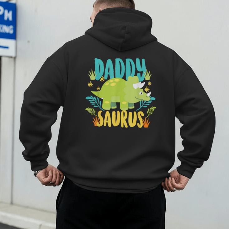 Daddy Dad Saurus Rex Dinosaur Dino For Father Men's Hoodie Back Print
