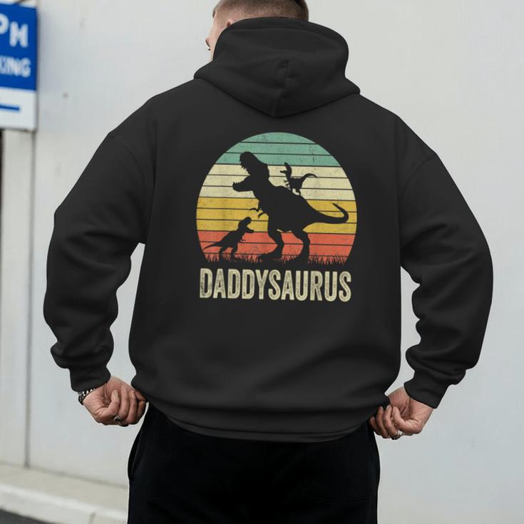 Daddy Dinosaur Daddysaurus 2 Kids For Dad Men's Hoodie Back Print