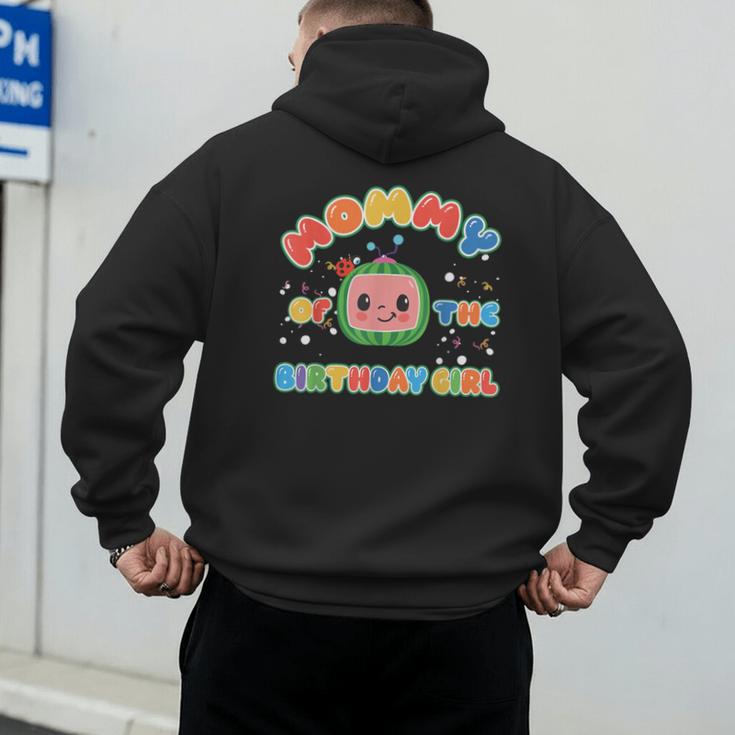 Daddy Mommy Of The Birthday Girl Melon Family Matching Men's Hoodie Back Print