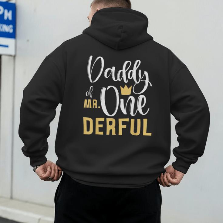 Daddy Of Mr Onederful 1st Birthday First One-Derful Matching Men's Hoodie Back Print