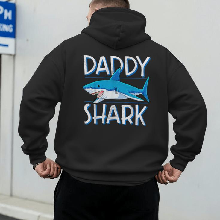 Daddy SharkShirt Fathers Day Family Matching Dad Men's Hoodie Back Print