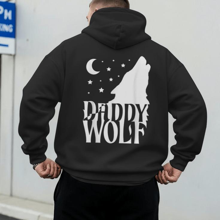 Daddy Wolf Matching Family Tribe Wolves Moon Men's Hoodie Back Print Daddy Wolf Matching Family Tribe Wolves Moon Men's Hoodie Back Print