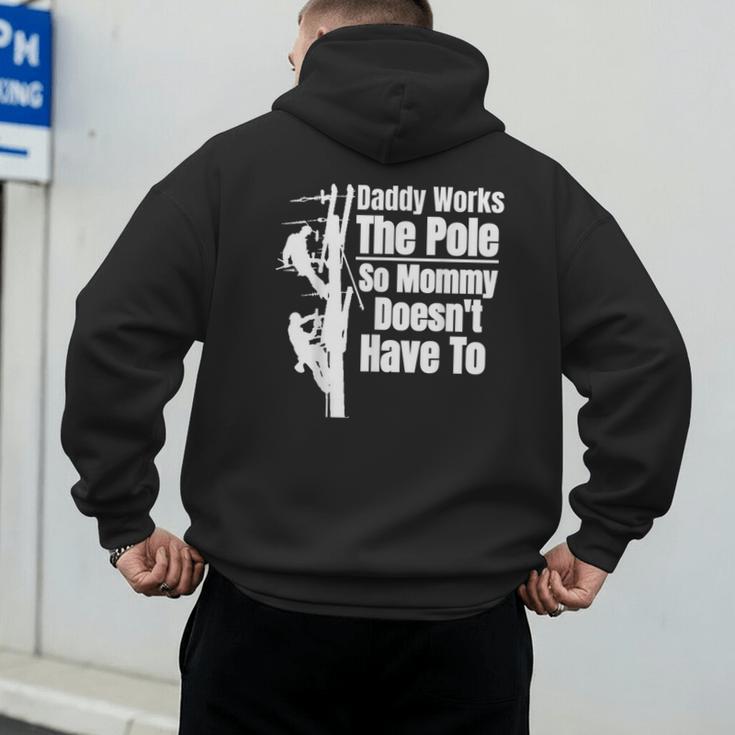 Dads Electrical Lineman Gear Husband & Lineman Wife Men's Hoodie Back Print
