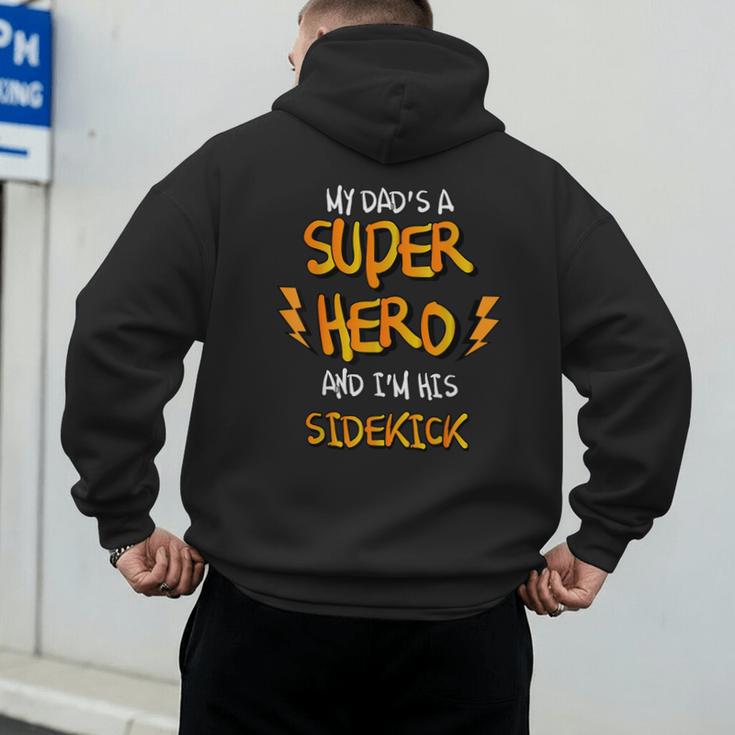 My Dads a Superhero Shirt Cool KidsShirt Men's Hoodie Back Print