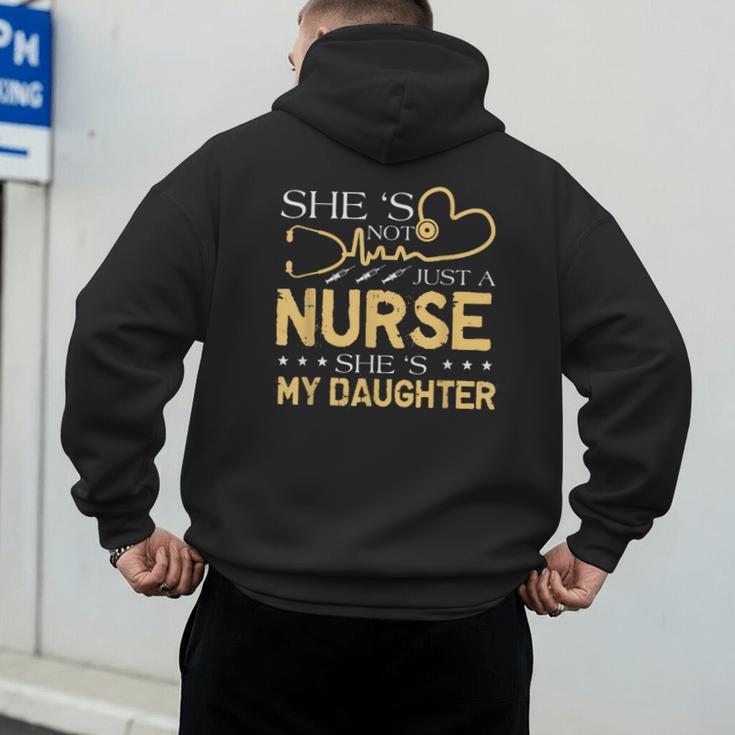 My Daughter Is A Nurse Proud Nurse's Mom Dad RN LPN Family Men's Hoodie Back Print