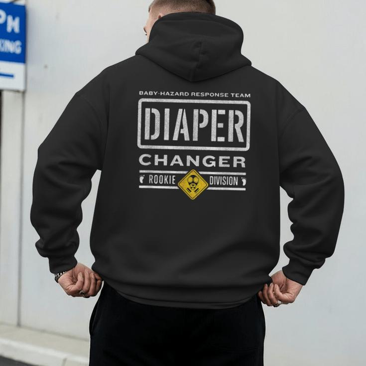 Diaper Changer Duty Expecting Baby New Dad Mom Men's Hoodie Back Print