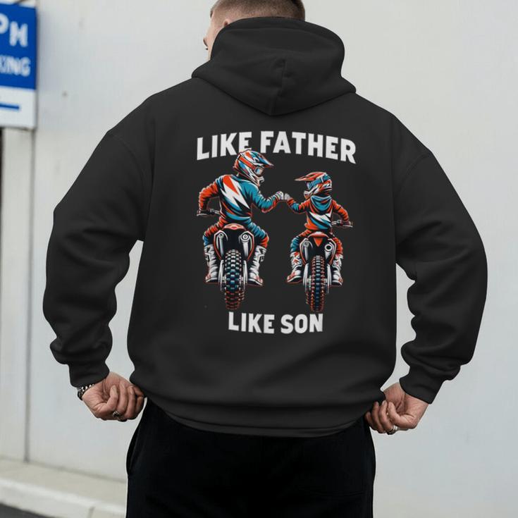 Dirt Bike Family Father Son Motocross Off-Road MX Dad Boys Men's Hoodie Back Print