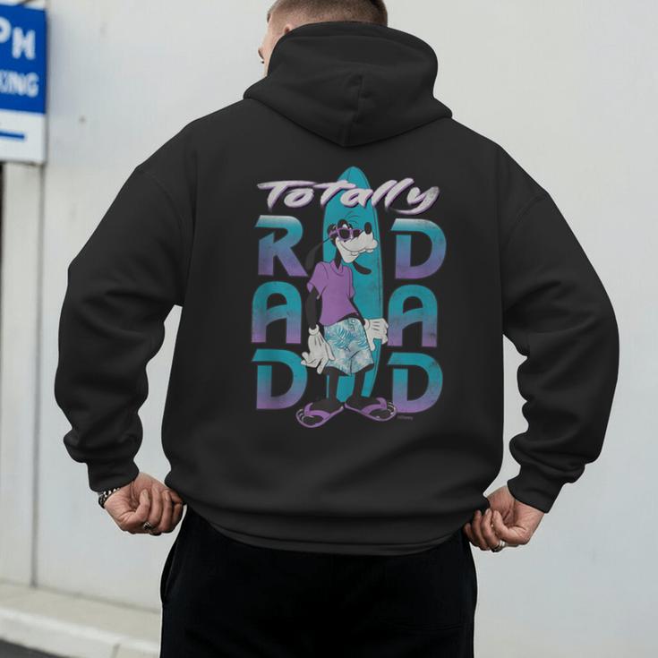 Disney Goofy Totally Rad Dad Father’s Day Surfing Distressed Men's Hoodie Back Print
