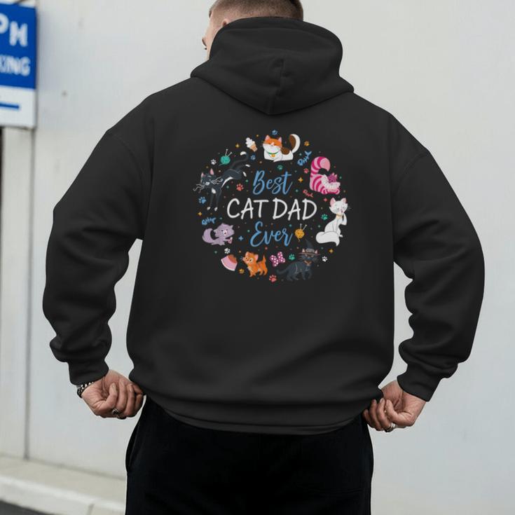 Disney Pet Parent Father’s Day Disney Cats Best Cat Dad Ever Men's Hoodie Back Print