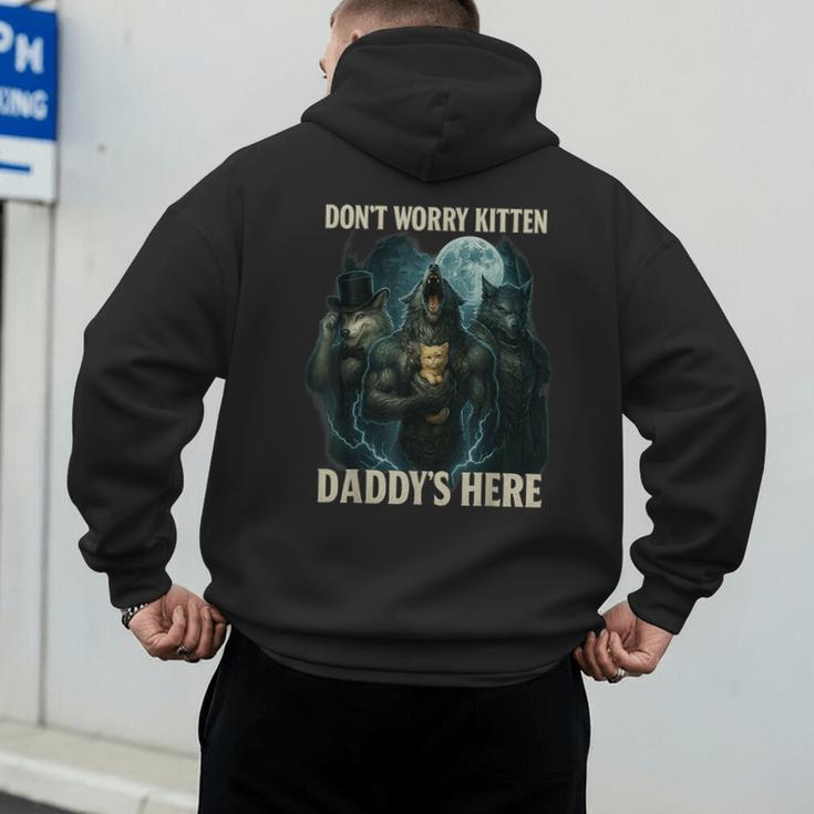 Don't Worry Kitten Daddy's Here Men's Hoodie Back Print