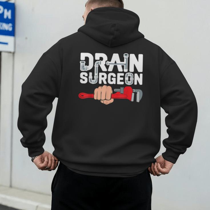 Drain Surgeon Plumber Job Professional Dad Men Men's Hoodie Back Print
