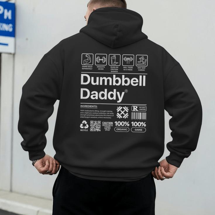 Dumbbell Daddy And Dad Gym Workout Father Men's Hoodie Back Print