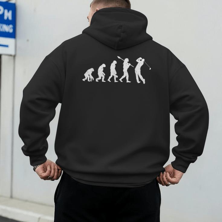 Evolution Of Golfer Dad Grandpa Golfing Lover Golf Player Men's Hoodie Back Print